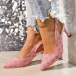 Sandalias de tacón alto de diseñador de marca para mujer, verano 2025, zapatos de fiesta con punta fina y tiras en el tobillo, tacones finos, tallas grandes - Imagen 2