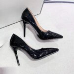 Zapatos de Tacón Alto Negros y Elegantes con Suela Delgada de 6cm, 8cm y 10cm, Estilo Clásico para Oficina, Zapatos de Trabajo Negros para Mujer, Tallas Grandes hasta 43 - Imagen 3