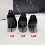 Zapatos de Tacón Alto Negros y Elegantes con Suela Delgada de 6cm, 8cm y 10cm, Estilo Clásico para Oficina, Zapatos de Trabajo Negros para Mujer, Tallas Grandes hasta 43