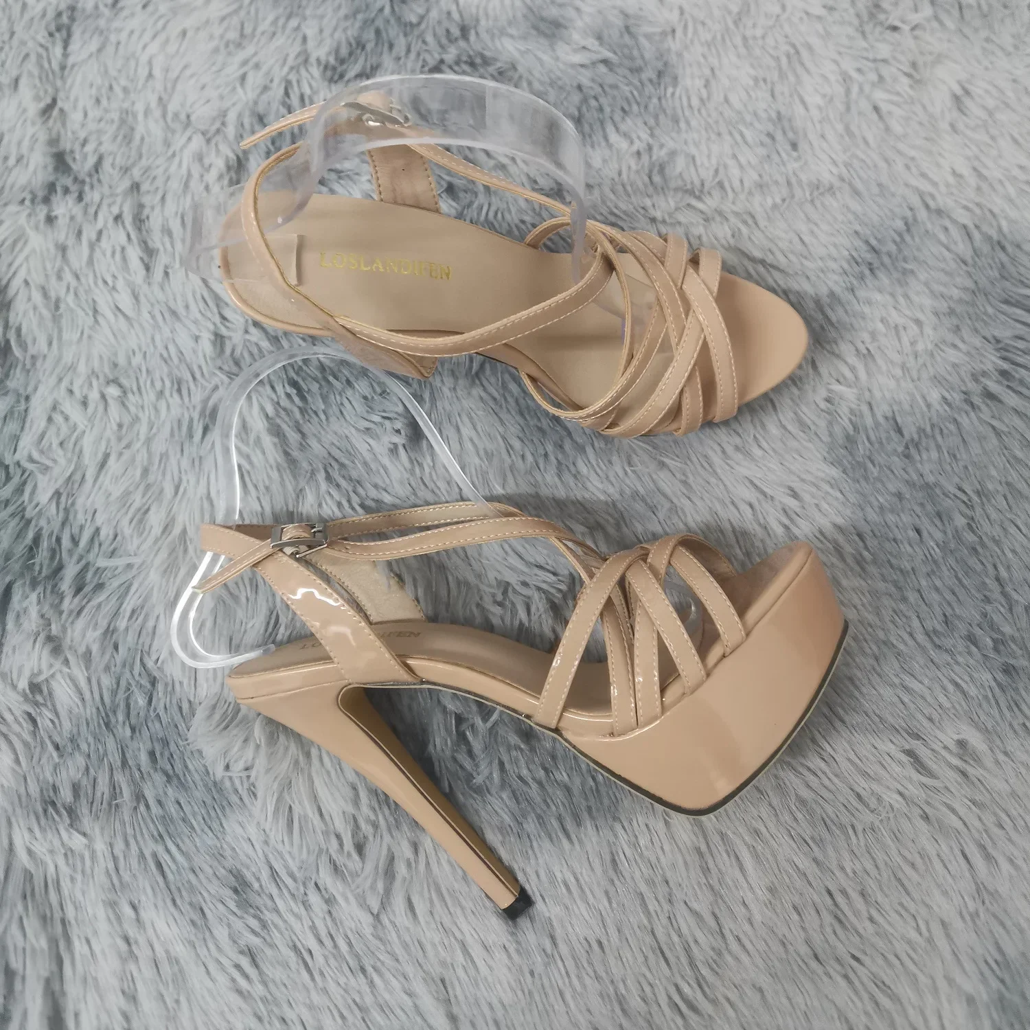 90507-o7vbe1.jpg LOSLANDIFEN 2026 NUEVAS Sandalias de Tacón Alto con Plataforma de 14CM, Sandalias Sexys con Correa en el Tobillo, Punta Abierta, Estilo Gladiador, para Vestido de Fiesta, Zapatos de Mujer, Talla Grande 44 - Imagen 1