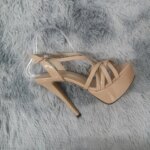 LOSLANDIFEN 2026 NUEVAS Sandalias de Tacón Alto con Plataforma de 14CM, Sandalias Sexys con Correa en el Tobillo, Punta Abierta, Estilo Gladiador, para Vestido de Fiesta, Zapatos de Mujer, Talla Grande 44 - Imagen 4