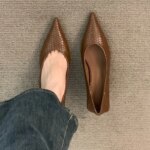 Nuevos Zapatos de Tacón Alto de Diseño con Punta en Pico para Mujer, Elegantes Vestidos, Zapatos de Fiesta, Tacones de Aguja Cómodos de Corte Bajo - Imagen 5