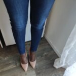 Zapatos de tacón alto de 7,5 cm y 10,5 cm para mujer, zapatos de tacón clásicos para boda y novia, zapatos de tacón bajo de cuero metálico, zapatos de oficina desnudos de aguja - Imagen 3