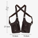 Bolsa táctica de pesca para exteriores, con múltiples bolsillos, correa doble para los hombros, diseño antirrobo, impermeable, fabricada en PU, de uso múltiple y para llevar al hombro, ideal para hombres. - Imagen 4