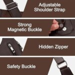 Bolsa táctica de pesca para exteriores, con múltiples bolsillos, correa doble para los hombros, diseño antirrobo, impermeable, fabricada en PU, de uso múltiple y para llevar al hombro, ideal para hombres. - Imagen 5