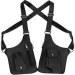 Bolsa táctica de pesca para exteriores, con múltiples bolsillos, correa doble para los hombros, diseño antirrobo, impermeable, fabricada en PU, de uso múltiple y para llevar al hombro, ideal para hombres. - Imagen 3