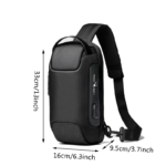 Bolso cruzado Usb para hombre, bolsos de hombro antirrobo, riñonera Oxford impermeable, bandolera de viaje corta multifunción, paquete de pecho - Imagen 3