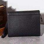 Bolsos de mano de cuero PU negro para hombre, carteras, bolso tipo sobre, bolso de negocios para hombre, bolsos de mano para teléfono, bolsos de diseñador para hombre, bolsos de pulsera - Imagen 6