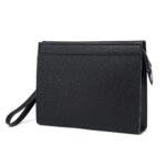 Bolsos de mano de cuero PU negro para hombre, carteras, bolso tipo sobre, bolso de negocios para hombre, bolsos de mano para teléfono, bolsos de diseñador para hombre, bolsos de pulsera