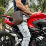 CONTACT'S-Bolso de cintura para motocicleta de cuero genuino para hombre, riñonera para cadera, Bolsa lateral para pierna, bolsa de jinete Vintage para exteriores, bolsas de viaje tácticas - Imagen 3