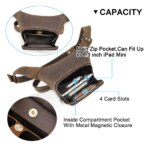 CONTACT'S-Bolso de cintura para motocicleta de cuero genuino para hombre, riñonera para cadera, Bolsa lateral para pierna, bolsa de jinete Vintage para exteriores, bolsas de viaje tácticas - Imagen 6
