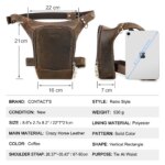 CONTACT'S-Bolso de cintura para motocicleta de cuero genuino para hombre, riñonera para cadera, Bolsa lateral para pierna, bolsa de jinete Vintage para exteriores, bolsas de viaje tácticas - Imagen 5