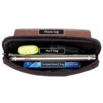 Riñonera de cuero genuino para hombre, bolsa de teléfono multifuncional de cuero de vaca, se puede usar con un gancho para el cinturón - Imagen 6