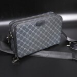 Bolso cruzado a cuadros de lujo para hombre, bolsos de hombro cuadrados de diseño a la moda para hombre, bolsos cruzados con doble capa, bolso para hombre