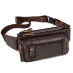 Marca HUMERPAUL, riñoneras a la moda, organizador de cuero genuino para hombre, bolso de viaje para el pecho, bolso cruzado de gran capacidad para hombre