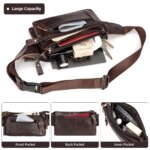 Marca HUMERPAUL, riñoneras a la moda, organizador de cuero genuino para hombre, bolso de viaje para el pecho, bolso cruzado de gran capacidad para hombre - Imagen 3