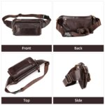 Marca HUMERPAUL, riñoneras a la moda, organizador de cuero genuino para hombre, bolso de viaje para el pecho, bolso cruzado de gran capacidad para hombre - Imagen 6
