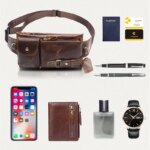 WESTAL  riñonera hombre  bolso de cintura Fanny Hombres de La Moda de Cuero Genuino de la bolsa Bolso riñonera deporte funda movil cinturon mochila bandolera cruzada hombre bolso de pierna para hombre mensajero Bolsas - Imagen 5