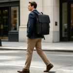LANGYUN Mochila de Hombre de Cuero PU Impermeable de Alta Calidad, Bolsos para Portátil de 15.6 Pulgadas, Gran Capacidad, Multifuncional - Imagen 6