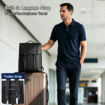LANGYUN Mochila de Hombre de Cuero PU Impermeable de Alta Calidad, Bolsos para Portátil de 15.6 Pulgadas, Gran Capacidad, Multifuncional - Imagen 5