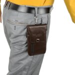 Funda para Teléfono Móvil para Hombre, Bolsa de Cintura, Bolso de Cuero Vacuno, Bolsa de Cintura con Gancho, Bolsa de Cintura Casual de Cuero Genuino - Imagen 4