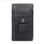 Funda para Teléfono Móvil para Hombre, Bolsa de Cintura, Bolso de Cuero Vacuno, Bolsa de Cintura con Gancho, Bolsa de Cintura Casual de Cuero Genuino