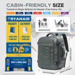 Ryanair Bolsas de cabina 40x30x20 Mochila de viaje bajo asiento, bolsa para moscas de cabina, mochila para exteriores, almacenamiento para el regreso a la escuela, mochila para ordenador portátil - Imagen 2