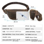 Riñoneras de cuero genuino de CONTACT'S, riñonera de cuero Crazy Horse para hombre, bolso cruzado, bolso de viaje para iPad Mini de 8,3" - Imagen 4