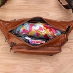 Riñoneras de cuero genuino para hombre, bandoleras de pecho, estilo casual y retro, riñoneras cruzadas de cuero vacuno auténtico, riñoneras con cinturón para la cadera. - Imagen 6