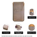 RIYAO-riñonera Vintage para hombre, bolso grande para teléfono móvil, carcasa gruesa de cuero genuino, con funda protectora y soporte de bolsillo