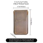 RIYAO-riñonera Vintage para hombre, bolso grande para teléfono móvil, carcasa gruesa de cuero genuino, con funda protectora y soporte de bolsillo - Imagen 4