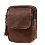 Nuevo Riñonera Vintage de cuero de vaca para hombre, riñoneras para deportes al aire libre para hombre, bolsa para teléfono móvil resistente al desgaste - Imagen 3