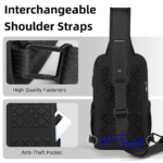 Bolso cruzado de negocios HK, bolsos de hombro impermeables para hombre, paquete de pecho con puerto USB, bolso lateral Oxford grande para hombre, bolso de ocio - Imagen 2