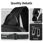 Bolso cruzado de negocios HK, bolsos de hombro impermeables para hombre, paquete de pecho con puerto USB, bolso lateral Oxford grande para hombre, bolso de ocio - Imagen 6