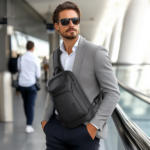 Bolso cruzado de negocios HK para hombre, bolsas de mensajero de hombro portátiles, bolso de pecho de viaje corto impermeable para hombre para iPad de 11 pulgadas - Imagen 3