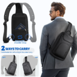 Bolso cruzado de negocios HK para hombre, bolsas de mensajero de hombro portátiles, bolso de pecho de viaje corto impermeable para hombre para iPad de 11 pulgadas - Imagen 2