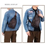 SCHLATUM Bolso de Pecho de Cuero Genuino para Hombre, Diseño Vintage con Patrón de Cocodrilo, Bolso Cruzado de Lujo para Viaje, Multifuncional - Imagen 5