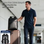 LANGYUN Mochila casual de piel PU impermeable de alta calidad, gran capacidad, multifuncional, para portátil de 15.6 pulgadas - Imagen 6