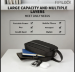 Bolsos de Mano FIPILOCK para Mujer y Hombre con Desbloqueo Inteligente por Huella Dactilar, Antirrobo, para Tarjetas de Crédito, Teléfono Móvil y Muñequera - Imagen 5