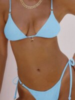 Conjunto de Bikini Triangular para Mujer, Traje de Baño Sexy, Biquinis Bandeau 2026, Traje de Baño de Cintura Baja, Bikinis para Playa, Traje de Baño con Bordes - Imagen 4