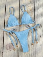 Conjunto de Bikini Triangular para Mujer, Traje de Baño Sexy, Biquinis Bandeau 2026, Traje de Baño de Cintura Baja, Bikinis para Playa, Traje de Baño con Bordes - Imagen 3