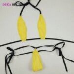 DEKA-Conjunto de Mini Bikini de algodón para mujer, traje de baño de micro vendaje extremo, ropa de playa, lencería exótica, ropa interior, traje para tomar el sol - Imagen 5