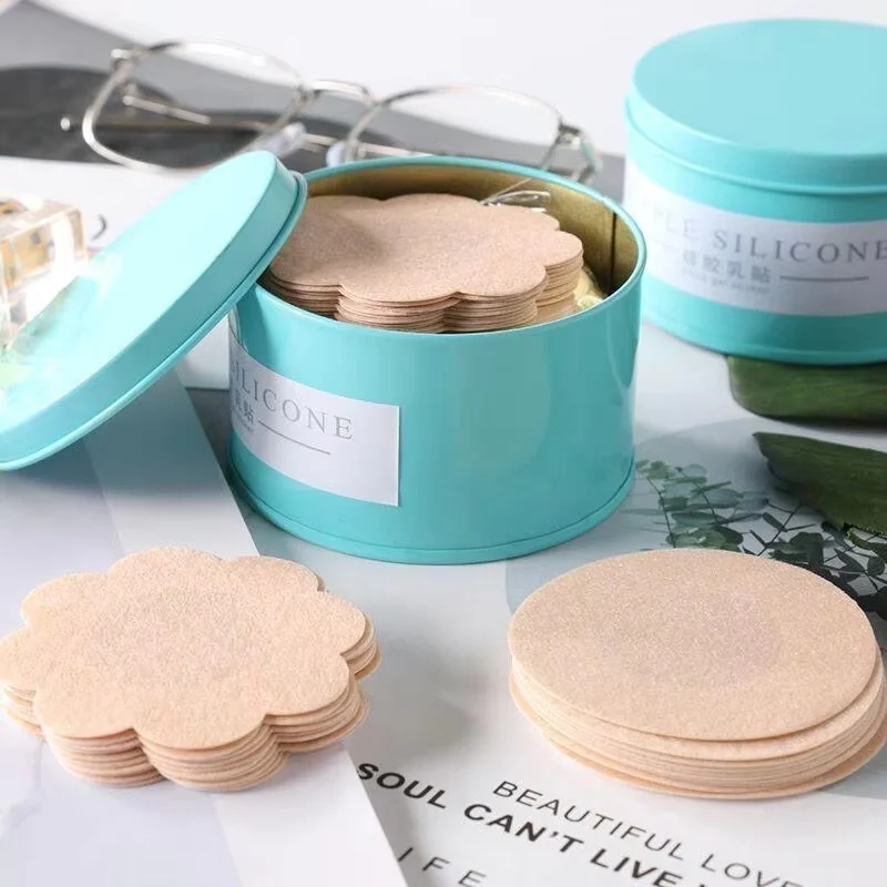 94884-nxj249.jpg 60 unidades de cubrepezones invisibles de verano para mujer, ultrafinos de tela, adhesivos desechables para el pecho, para uso diario íntimo - Imagen 1