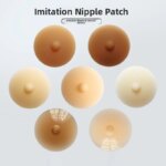 Cubiertas para pezones de silicona invisibles ultrafinas sin costuras, almohadillas adhesivas para pezones de simulación de puntos de leche de estado sólido, transpirables y sensuales