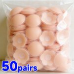 1-50 pares de pétalos de silicona invisibles reutilizables para mujer, cubrepezones autoadhesivos sin tirantes ni espalda, tipo sujetador.
