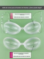 Cubrepezones de silicona invisibles para vestido de novia, ropa interior femenina con tirantes, almohadillas transparentes pa... - Imagen 3