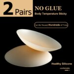 2 Pares de Cubrepezones Adhesivos de Silicona de 10cm sin Pegamento, Invisibles, sin Costuras, para Escote Pronunciado, Accesorios, Almohadillas para el Pecho, Pasties