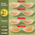Cubrepezones de silicona transpirables para mujer, sujetador sin tirantes para vestido de novia, ropa interior invisible engr...