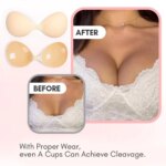 Sujetador adhesivo de silicona sin tirantes, invisible, push-up, para vestidos sin espalda, cubrepezones reutilizables, sujetadores adhesivos. - Imagen 3