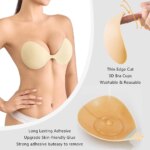 Sujetador adhesivo de silicona sin tirantes, invisible, push-up, para vestidos sin espalda, cubrepezones reutilizables, sujetadores adhesivos. - Imagen 2
